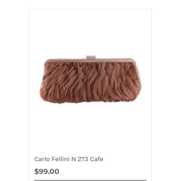 Rare Nite Bags by Carlo Fellini Elegant Grey Ruffled Clutch Evening Cocktail - Picture 10 of 11